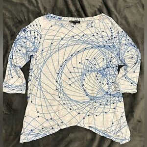 Carine Stylish Blue Patterned Women's Top